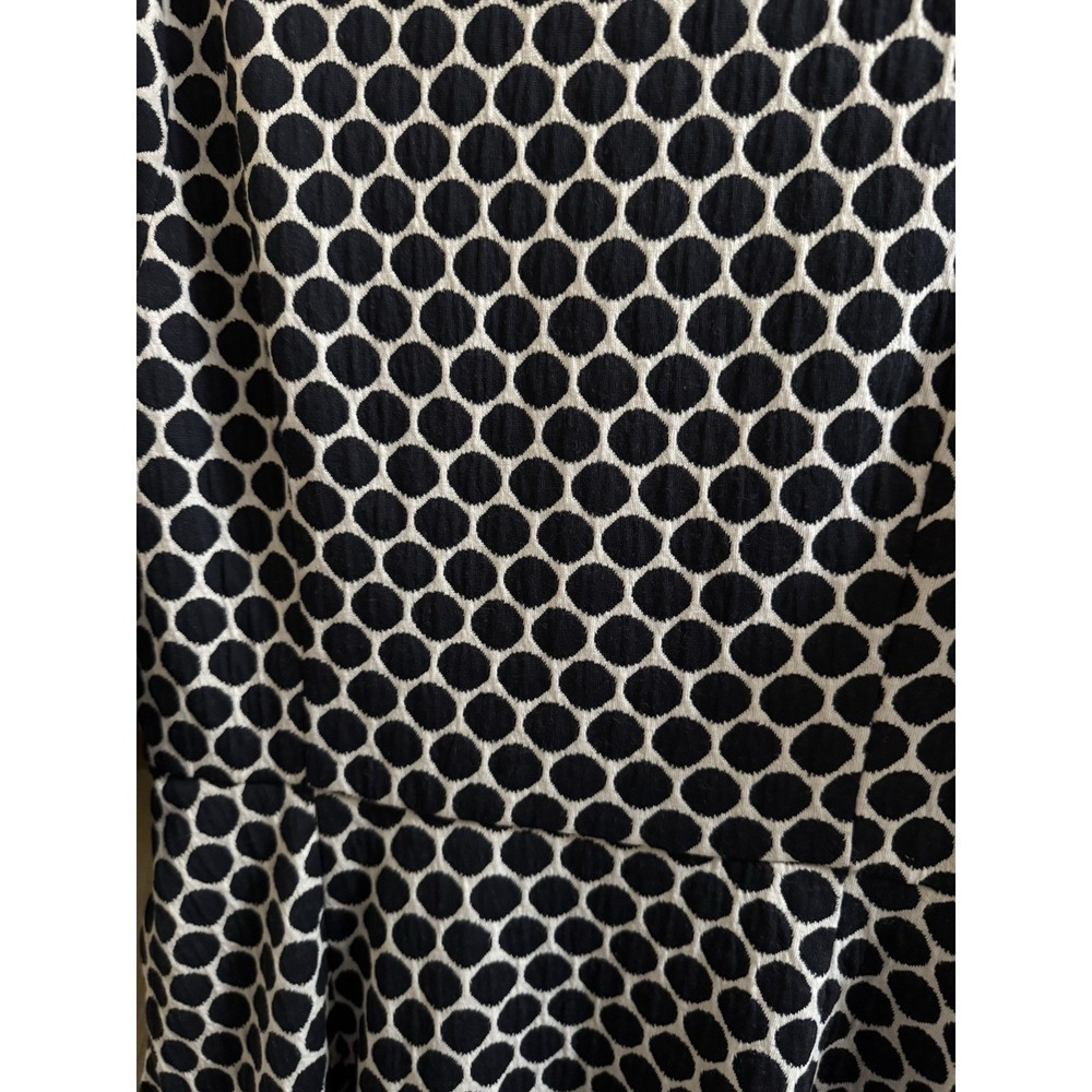Boden Navy White Polka Dot Fit and Flare Lined Dress 3/4 Sleeve US 12R UK 16R - Picture 6 of 10